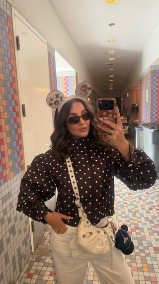 MOCHA POLKA DOT SHORT SET