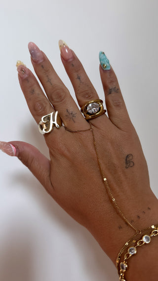 VINTAGE STYLE RING -18K GOLD PLATED STAINLESS STEEL