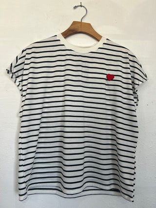 STRIPE HEART TOP