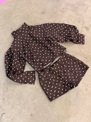 MOCHA POLKA DOT SHORT SET