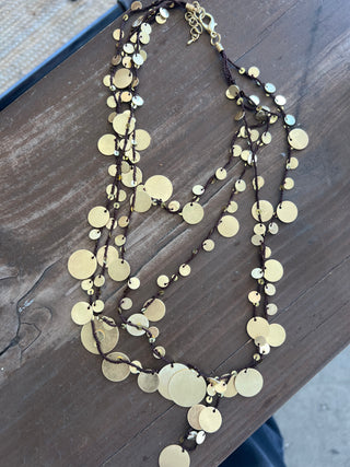 BROWN AND GOLD NECKLACE